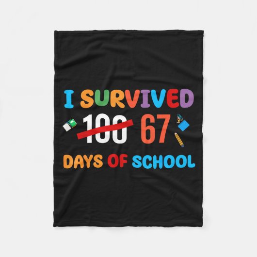 I Survived 67 Days Of School Funny Six Seven Meme  Fleece Deken (Voorkant)