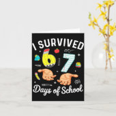 I Survived 67 Days Of School Funny Six Seven Meme Kaart (Gele Bloem)