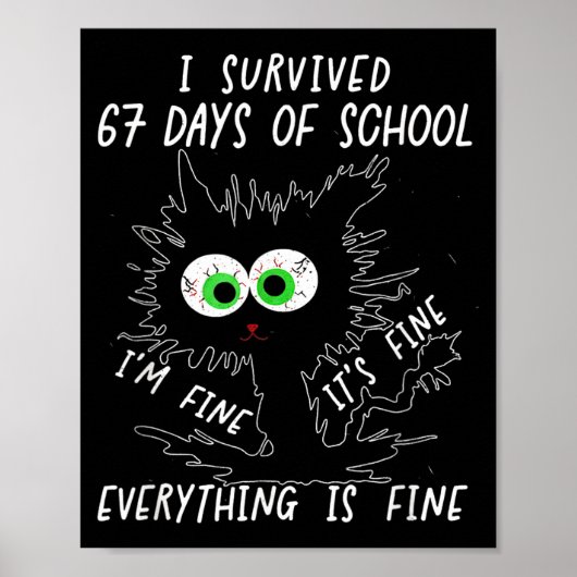 I Survived 67 Days Of School Funny Six Seven Poster (Voorkant)