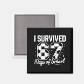 I Survived 67 Days Of School Funny Soccer  Magneet (Voorkant / Achterkant)