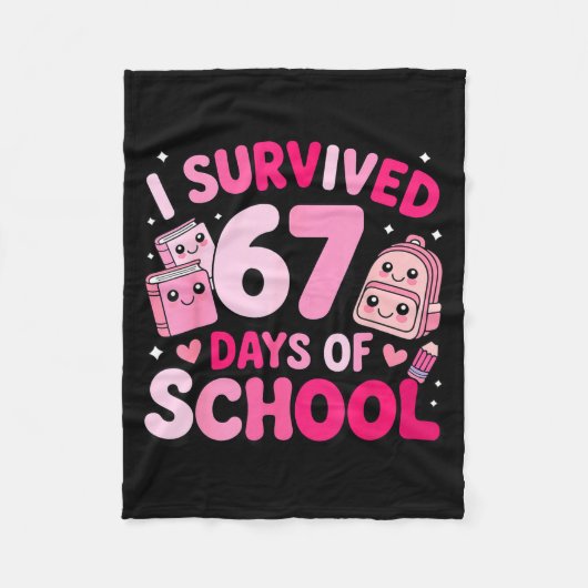 I Survived 67 Days Of School Funny Student Style Fleece Deken (Voorkant)