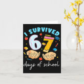 I Survived 67 Days Of School Funny Student Style  Kaart (Gele Bloem)