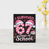 I Survived 67 Days Of School Funny Student Winter  Kaart (Gele Bloem)