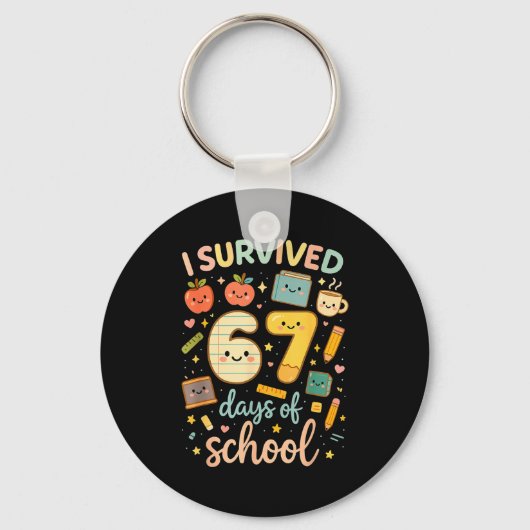 I Survived 67 Days Of School _ Funny Teacher &amp; Sleutelhanger (Voorkant)