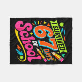 I Survived 67 Days Of School Funny Teacher Student Fleece Deken (Voorkant (Horizontaal))