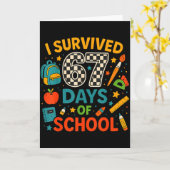 I Survived 67 Days Of School Funny Teacher Student Kaart (Gele Bloem)
