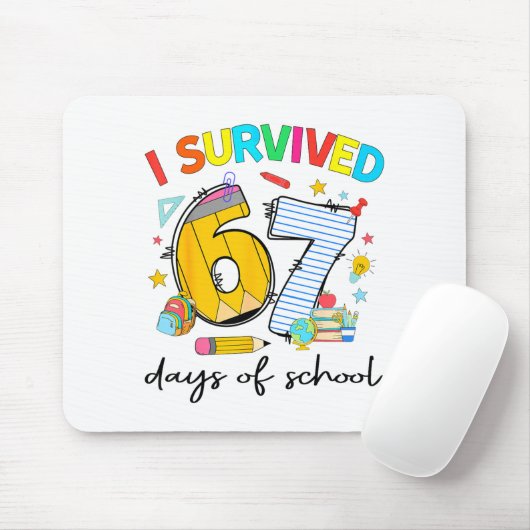 I Survived 67 Days Of School Funny Teacher Student Muismat (Met muis)