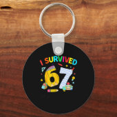 I Survived 67 Days Of School Funny Teacher Student Sleutelhanger (Voorkant)