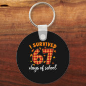 I Survived 67 Days Of School Funny Teacher Thanksg Sleutelhanger (Voorkant)
