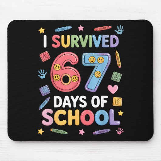 I Survived 67 Days Of School - Funny Teachers Stud Muismat (Voorkant)