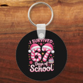 I Survived 67 Days Of School - Funny Teachers Stud Sleutelhanger (Voorkant)