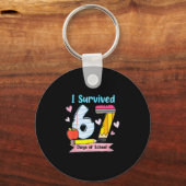 I Survived 67 Days Of School, Funny Teachers Stude Sleutelhanger (Voorkant)