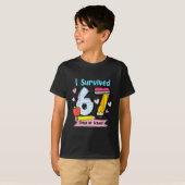 I Survived 67 Days Of School, Funny Teachers Stude T-shirt (Voorkant volledig)