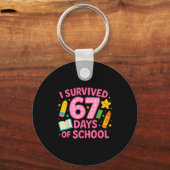 I Survived 67 Days Of School Funny Teachers Studen Sleutelhanger (Voorkant)
