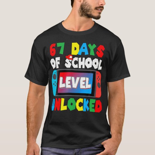 I Survived 67 Days Of School Gamer 67 Days Student T-shirt (Voorkant)