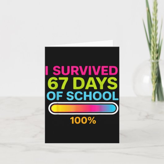 I Survived 67 Days Of School Gamer School Meme Boy Kaart (Voorkant)