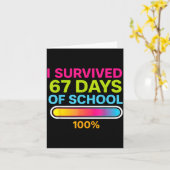 I Survived 67 Days Of School Gamer School Meme Boy Kaart (Gele Bloem)