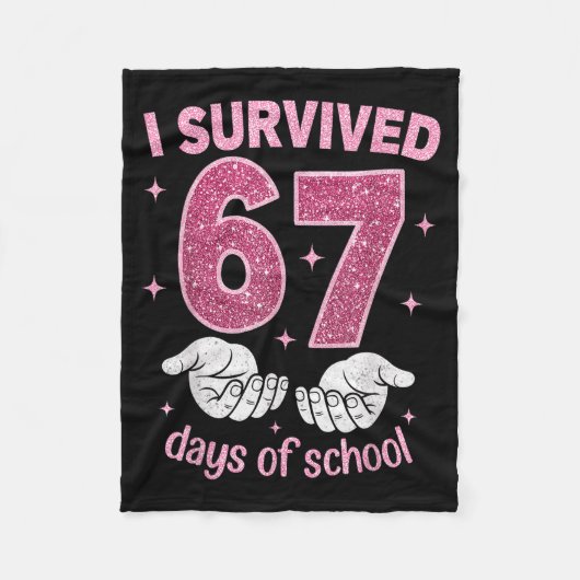 I Survived 67 Days Of School Gen Alpha Slang 6 7 H Fleece Deken (Voorkant)