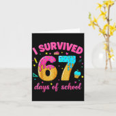 I Survived 67 Days Of School Ice Cream Drip Six Se Kaart (Gele Bloem)
