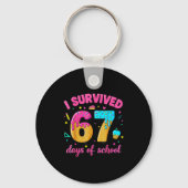 I Survived 67 Days Of School Ice Cream Drip Six Se Sleutelhanger (Voorkant)