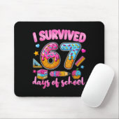 I Survived 67 Days Of School Ice Cream Drip Teache Muismat (Met muis)
