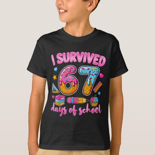 I Survived 67 Days Of School Ice Cream Drip Teache T-shirt (Voorkant)