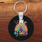I Survived 67 Days Of School Kids Kitten Cat Cool  Sleutelhanger (Voorkant)