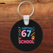 I Survived 67 Days Of School Meme Six Seven Teache Sleutelhanger (Voorkant)