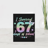 I Survived 67 Days Of School Mermaid Coquette Bow  Kaart (Voorkant)