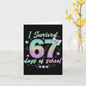 I Survived 67 Days Of School Mermaid Coquette Bow  Kaart (Gele Bloem)