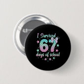 I Survived 67 Days Of School Mermaid Coquette Bow Ronde Button 5,7 Cm (Voorkant /achterkant)