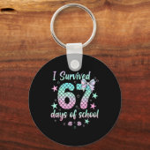 I Survived 67 Days Of School Mermaid Coquette Bow  Sleutelhanger (Voorkant)