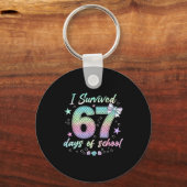 I Survived 67 Days Of School Mermaid Coquette Bow Sleutelhanger (Voorkant)