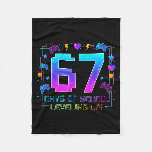 I Survived 67 Days Of School Retro Gamer Level Up  Fleece Deken (Voorkant)