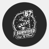 I Survived 67 Days Of School Shirt Funny Six Seven Ronde Sticker (Voorkant)