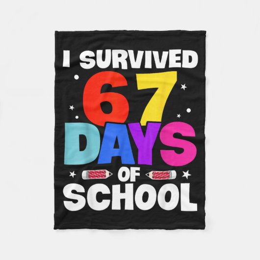 I Survived 67 Days Of School Shirts Meme Six Seven Fleece Deken (Voorkant)
