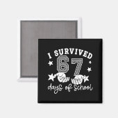 I Survived 67 Days Of School Six Seven Meme Hands  Magneet (Voorkant / Achterkant)