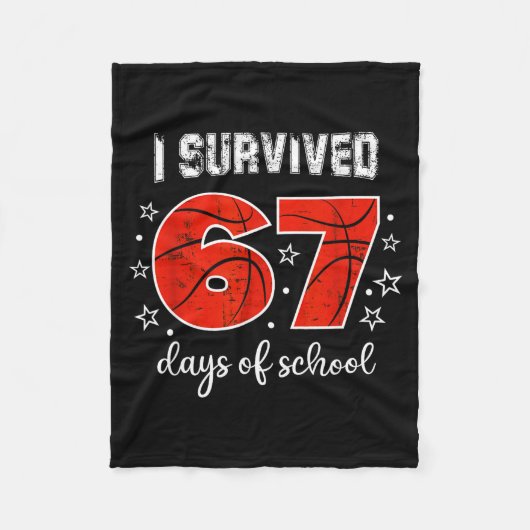I Survived 67 Days Of School Six Seven Meme Studen Fleece Deken (Voorkant)