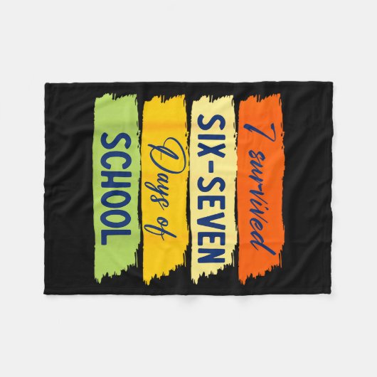I Survived 67 Days Of School Six Seven Meme Studen Fleece Deken (Voorkant (Horizontaal))