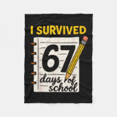 I Survived 67 Days Of School Six Seven Meme Studen Fleece Deken (Voorkant)