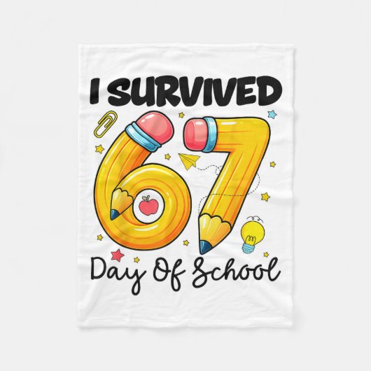 I Survived 67 Days Of School Six Seven Meme Teache Fleece Deken (Voorkant)