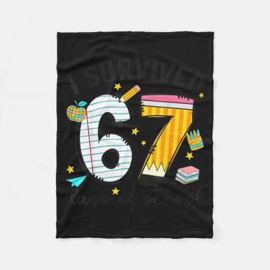 I Survived 67 Days Of School Six Seven Meme Teache Fleece Deken (Voorkant)