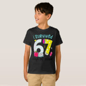 I Survived 67 Days Of School Six Seven Meme Teache T-shirt (Voorkant volledig)