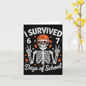 I Survived 67 Days Of School Skeleton Six Seven 6- Kaart (Gele Bloem)