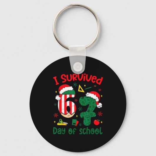 I Survived 67 Days Of School Student Christmas Hum Sleutelhanger (Voorkant)