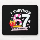 I Survived 67 Days Of School Student Humor Design  Muismat (Voorkant)