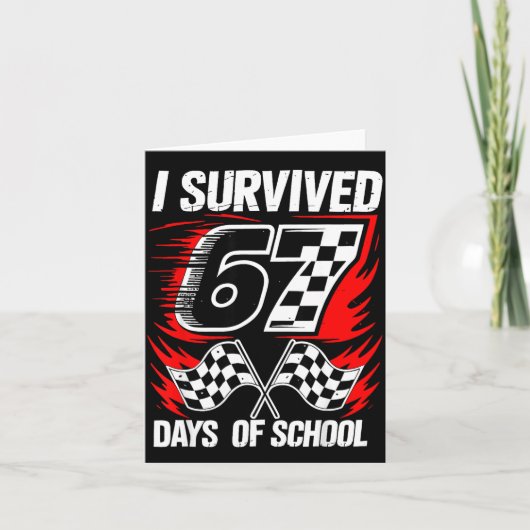 I Survived 67 Days Of School Students Teachers 100 Kaart (Voorkant)