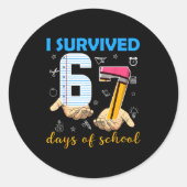 I Survived 67 Days Of School Students Teachers 100 Ronde Sticker (Voorkant)