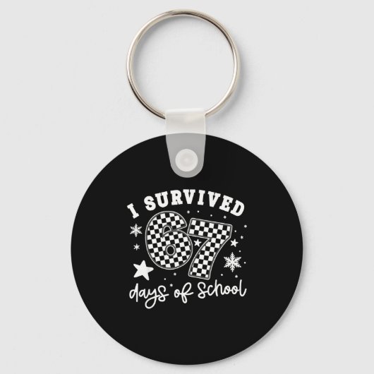 I Survived 67 Days Of School Students Teachers 100 Sleutelhanger (Voorkant)