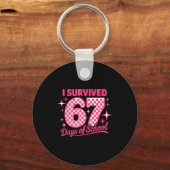 I Survived 67 Days Of School Students Teachers 100 Sleutelhanger (Voorkant)